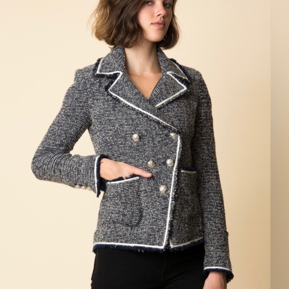 Veronica Beard Theron Tweed Double Breasted Jacket